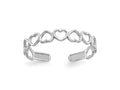 FJC Finejewelers 10 kt White Gold  Polished Cut Out Hearts Toe Ring 3 mm