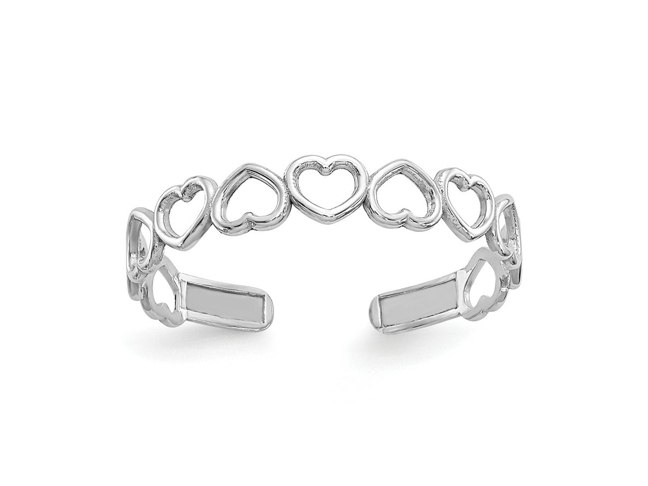 FJC Finejewelers 10 kt White Gold  Polished Cut Out Hearts Toe Ring 3 mm
