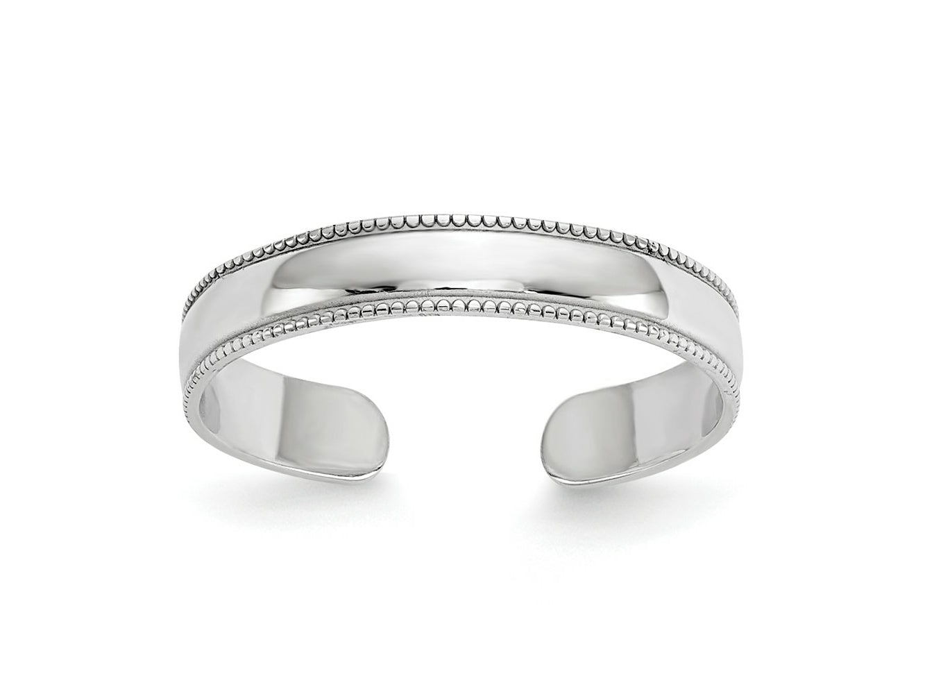 FJC Finejewelers 10 kt White Gold  Mill Grain Adjustable Toe Ring 3 mm