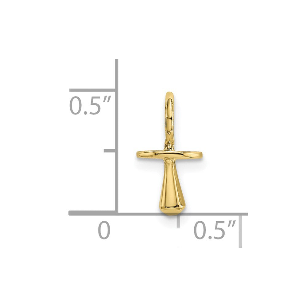 FJC Finejewelers 10 kt Yellow Gold Themed Gold Polished 3-D Pacifier Charm 16 mm x 7 mm