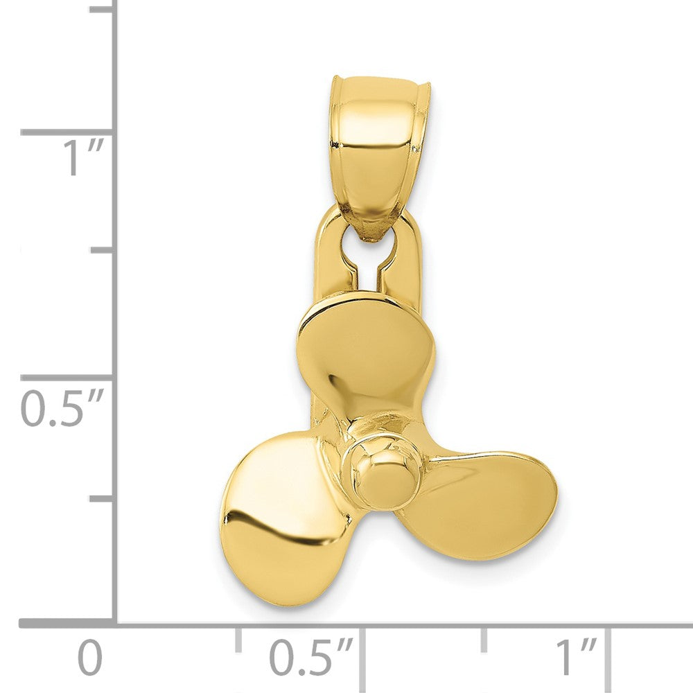 FJC Finejewelers 10 kt Yellow Gold 3-D Moveable Blade Propeller Charm