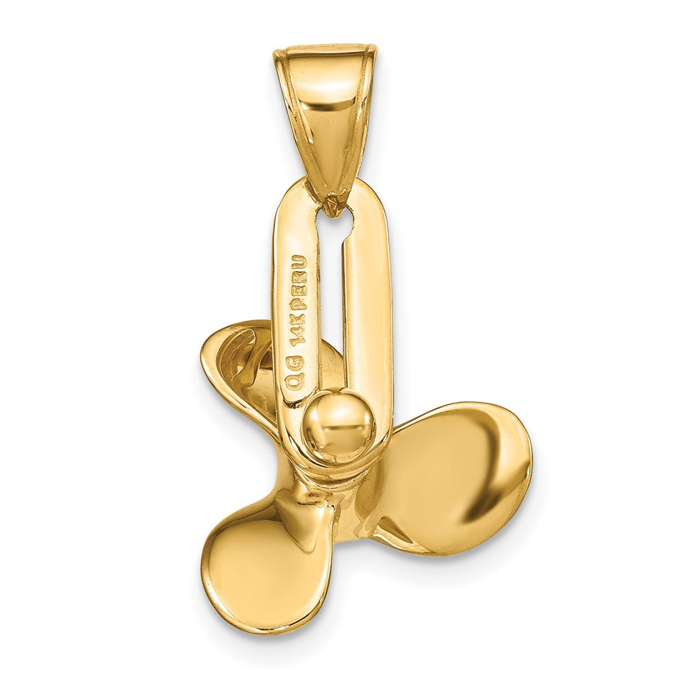 FJC Finejewelers 10 kt Yellow Gold 3-D Moveable Blade Propeller Charm
