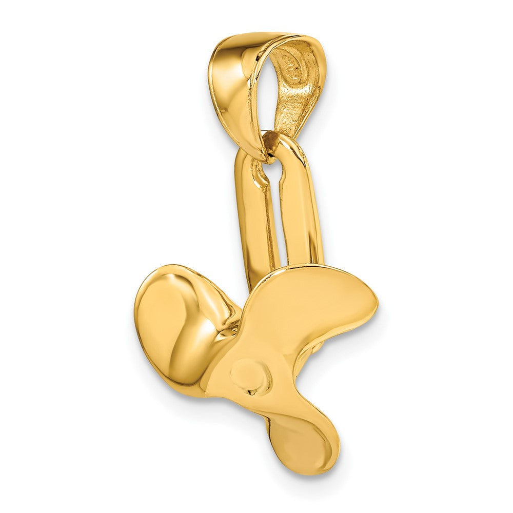 FJC Finejewelers 10 kt Yellow Gold 3-D Moveable Blade Propeller Charm