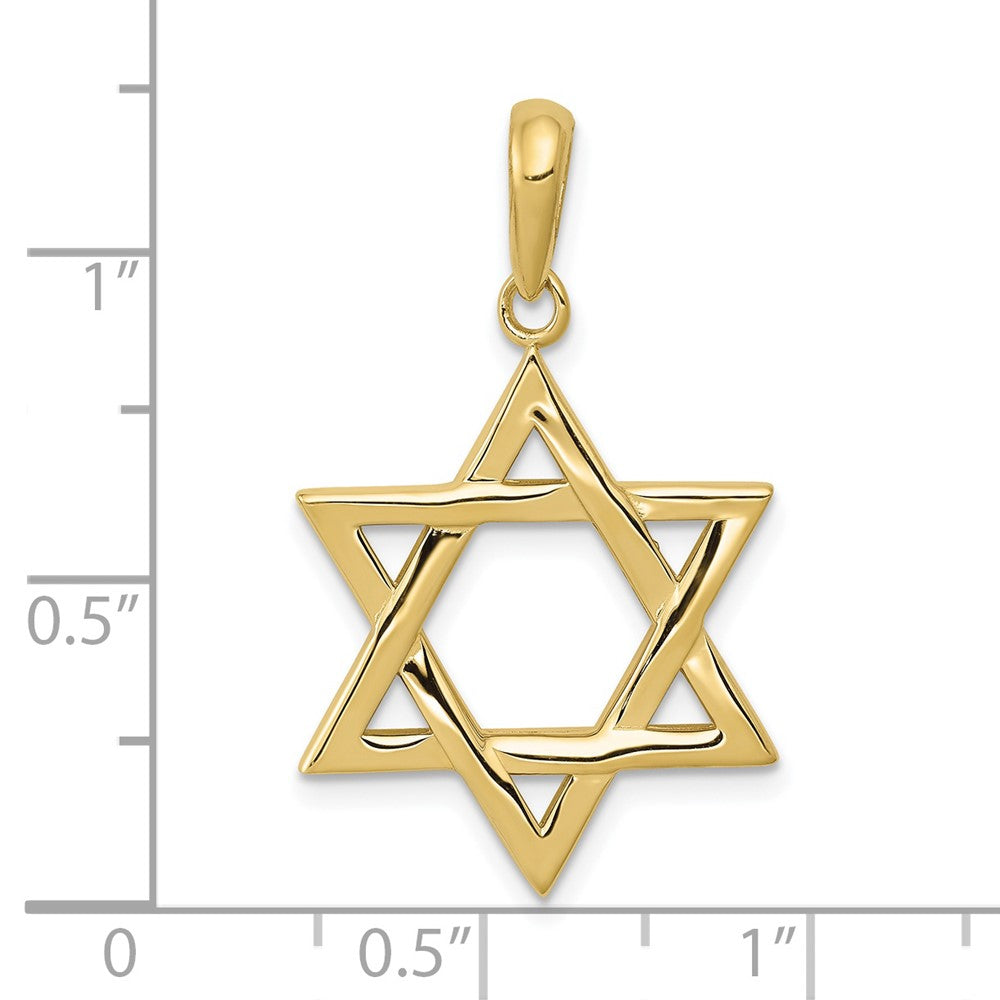 FJC Finejewelers 10 kt Yellow Gold Star of David Charm 33 x 20 mm