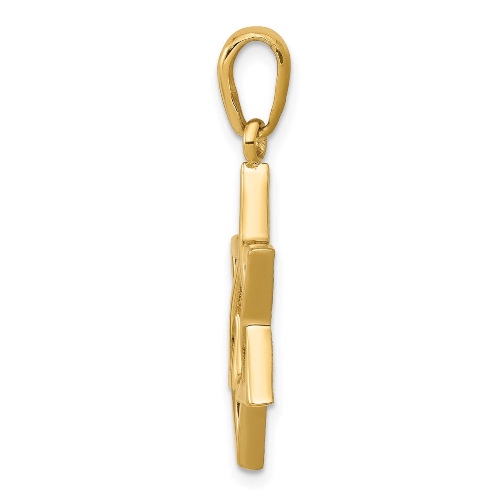 FJC Finejewelers 10 kt Yellow Gold Star of David Charm 33 x 20 mm