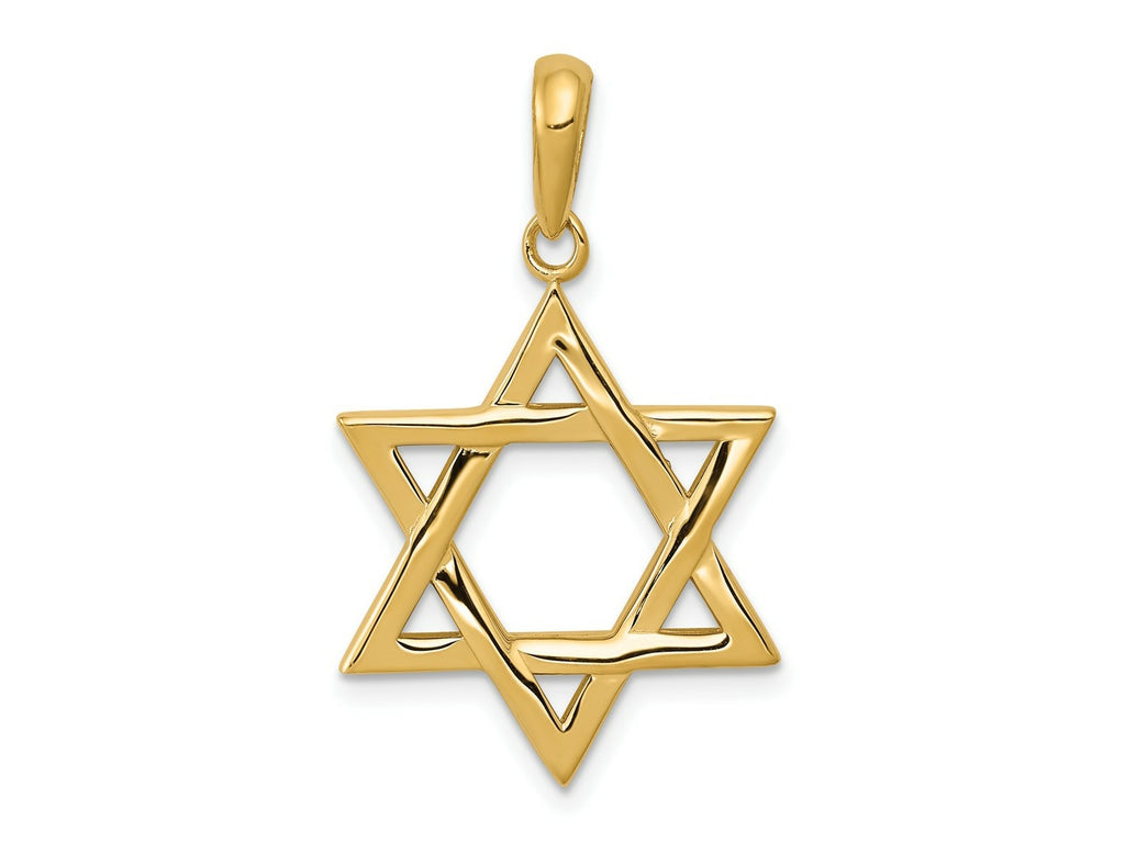 FJC Finejewelers 10 kt Yellow Gold Star of David Charm 33 x 20 mm