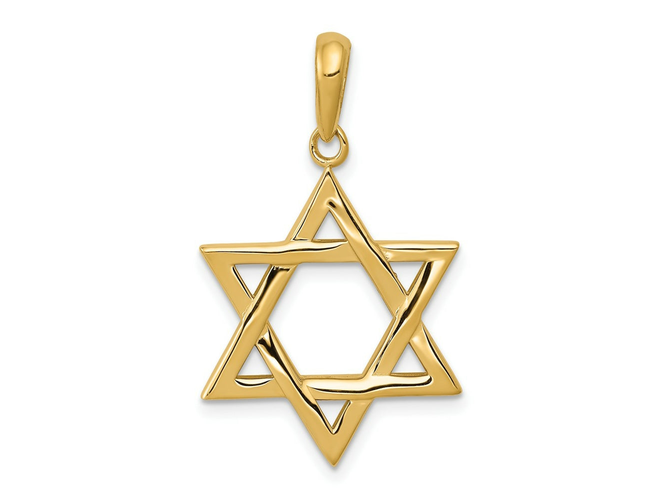 FJC Finejewelers 10 kt Yellow Gold Star of David Charm 33 x 20 mm