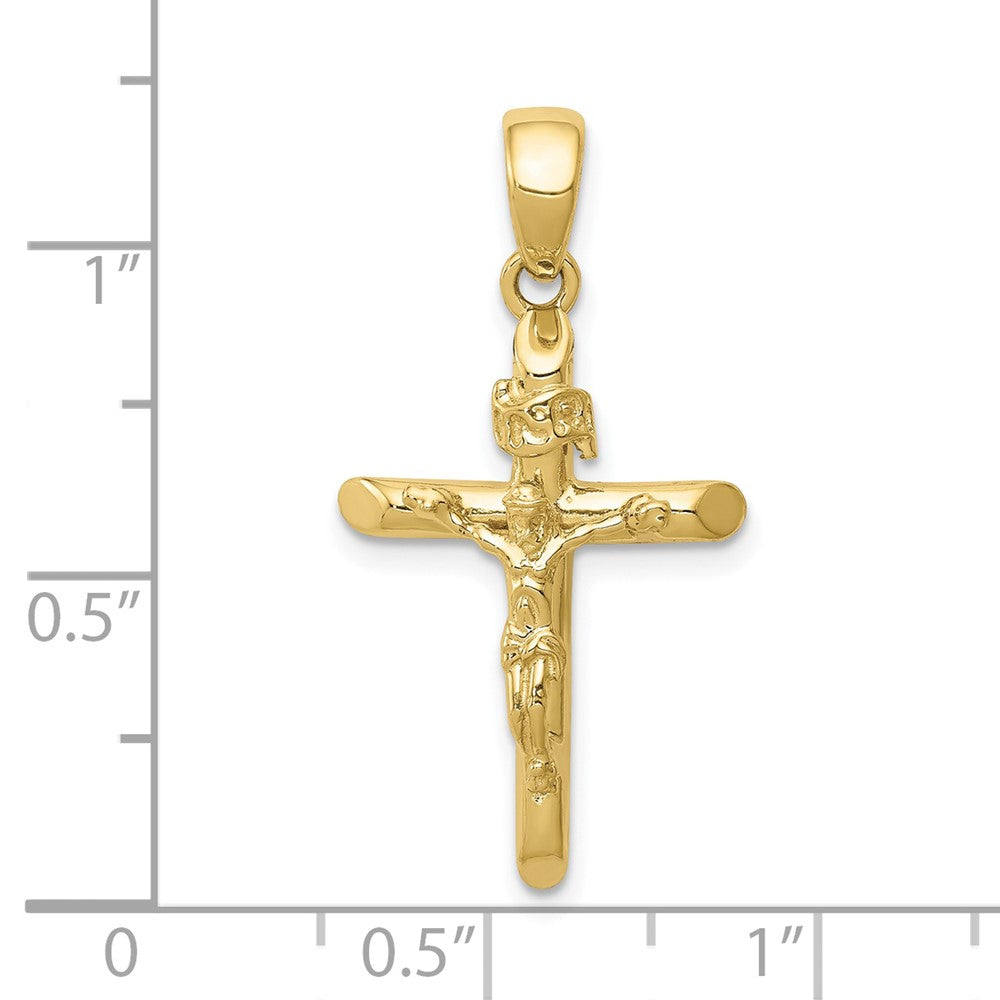FJC Finejewelers 10 kt Yellow Gold Themed Polished 2-D Crucifix with Jesus on Cross Charm 28.5 mm x 16 mm