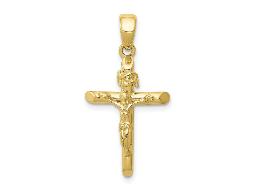 FJC Finejewelers 10 kt Yellow Gold Themed Polished 2-D Crucifix with Jesus on Cross Charm 28.5 mm x 16 mm