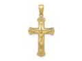 FJC Finejewelers 10 kt Yellow Gold Themed Gold Polished Textured Crucifix Charm 31.83 mm x 15.4 mm