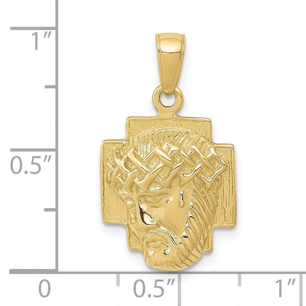 FJC Finejewelers 10 kt Yellow Gold Themed Polished 2-D Small Jesus Head with Crown Charm 24.87 mm x 13.75 mm