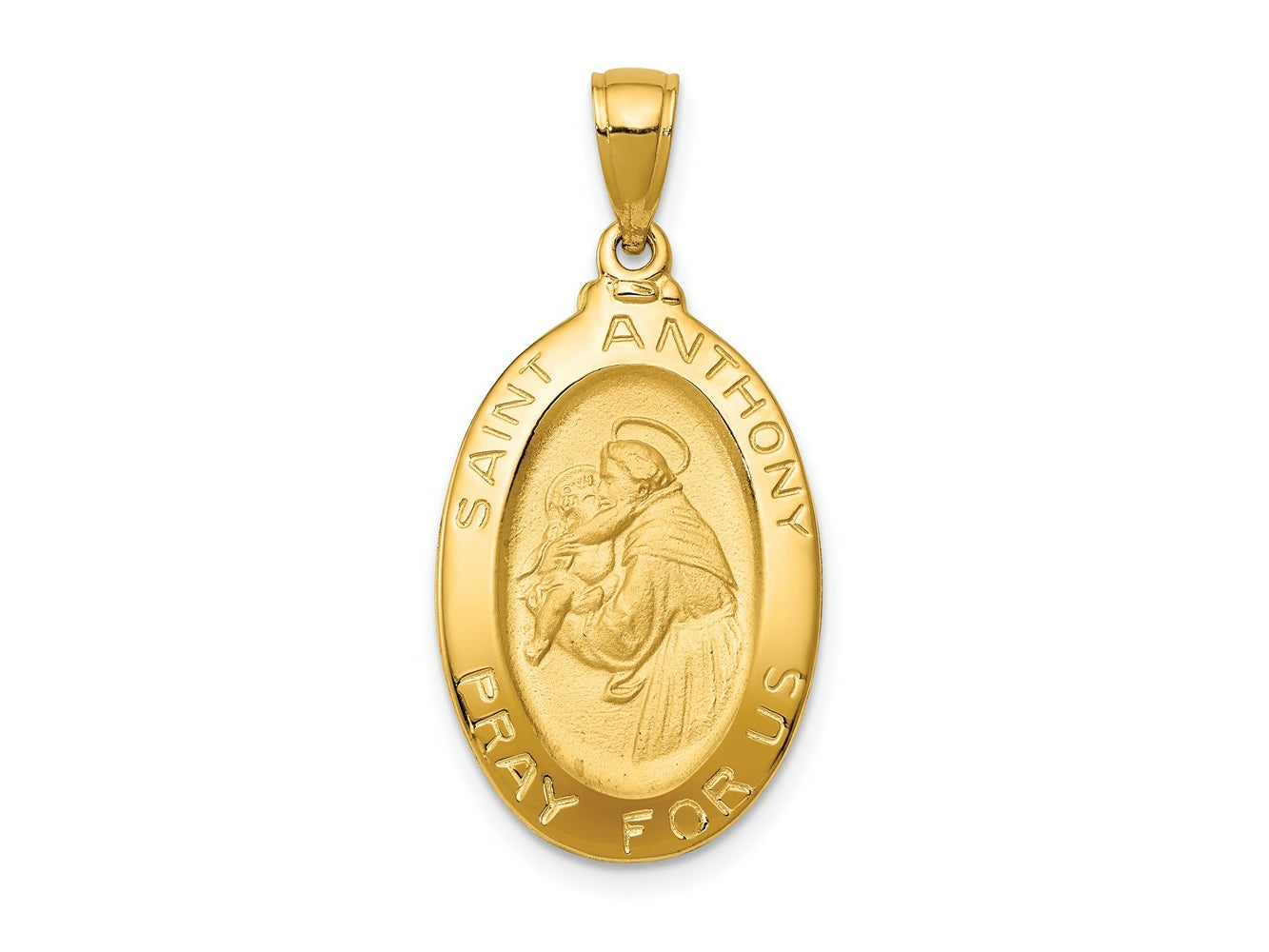 FJC Finejewelers 10 kt Yellow Gold Saint Anthony Oval Medal Charm 31 x 15 mm