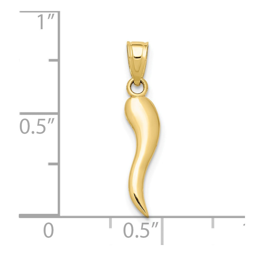FJC Finejewelers 10 kt Yellow Gold Italian Horn Charm 22 x 4 mm