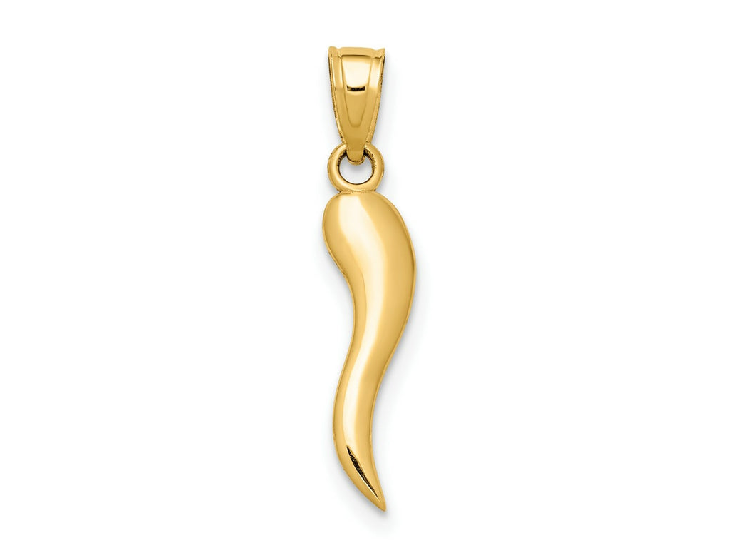 FJC Finejewelers 10 kt Yellow Gold Italian Horn Charm 22 x 4 mm