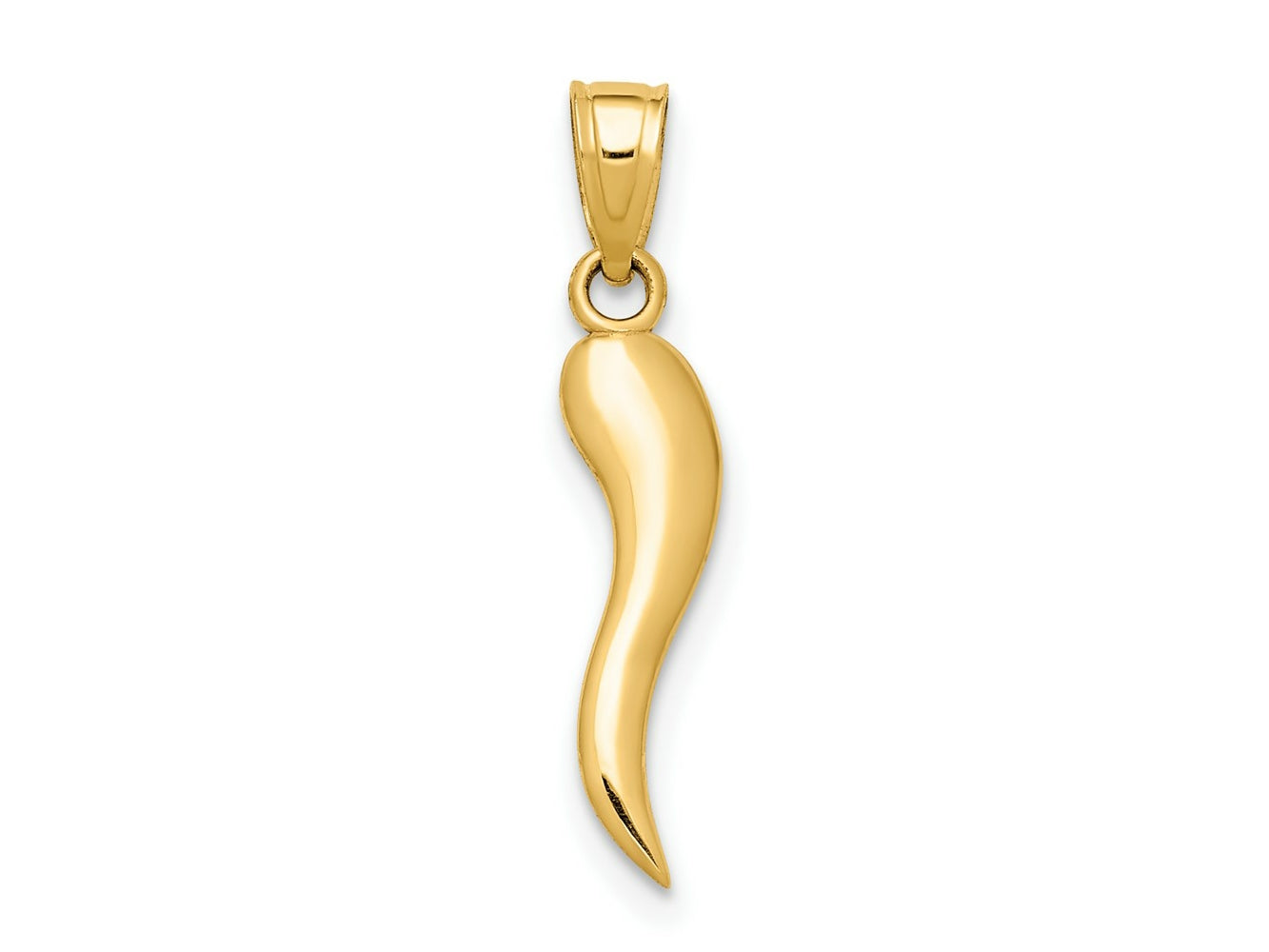 FJC Finejewelers 10 kt Yellow Gold Italian Horn Charm 22 x 4 mm