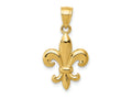 FJC Finejewelers 10 kt Yellow Gold Polished Fleur de Lis Charm 25 x 14 mm