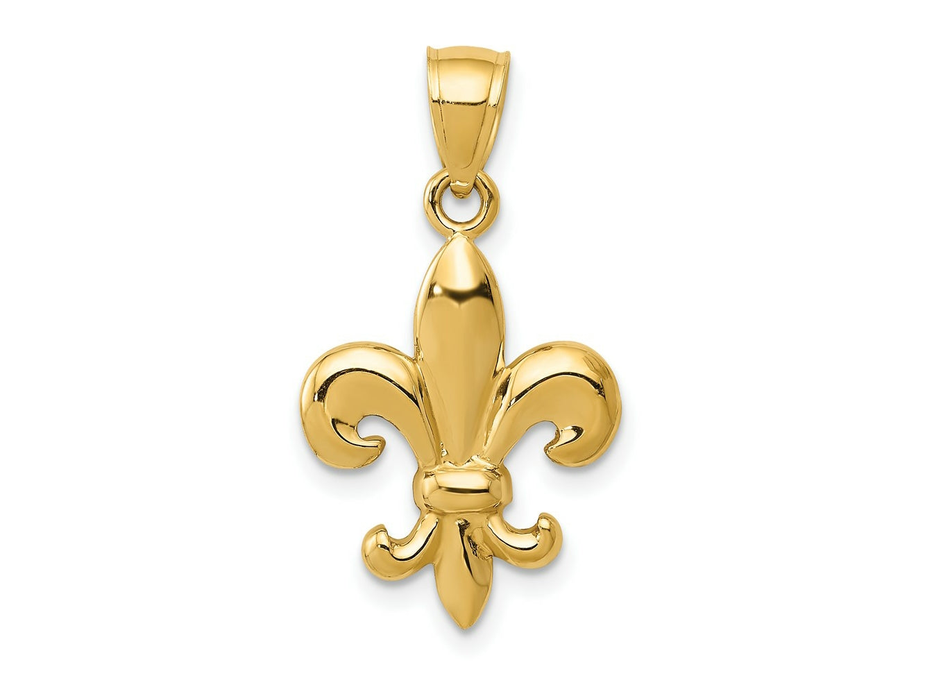 FJC Finejewelers 10 kt Yellow Gold Polished Fleur de Lis Charm 25 x 14 mm