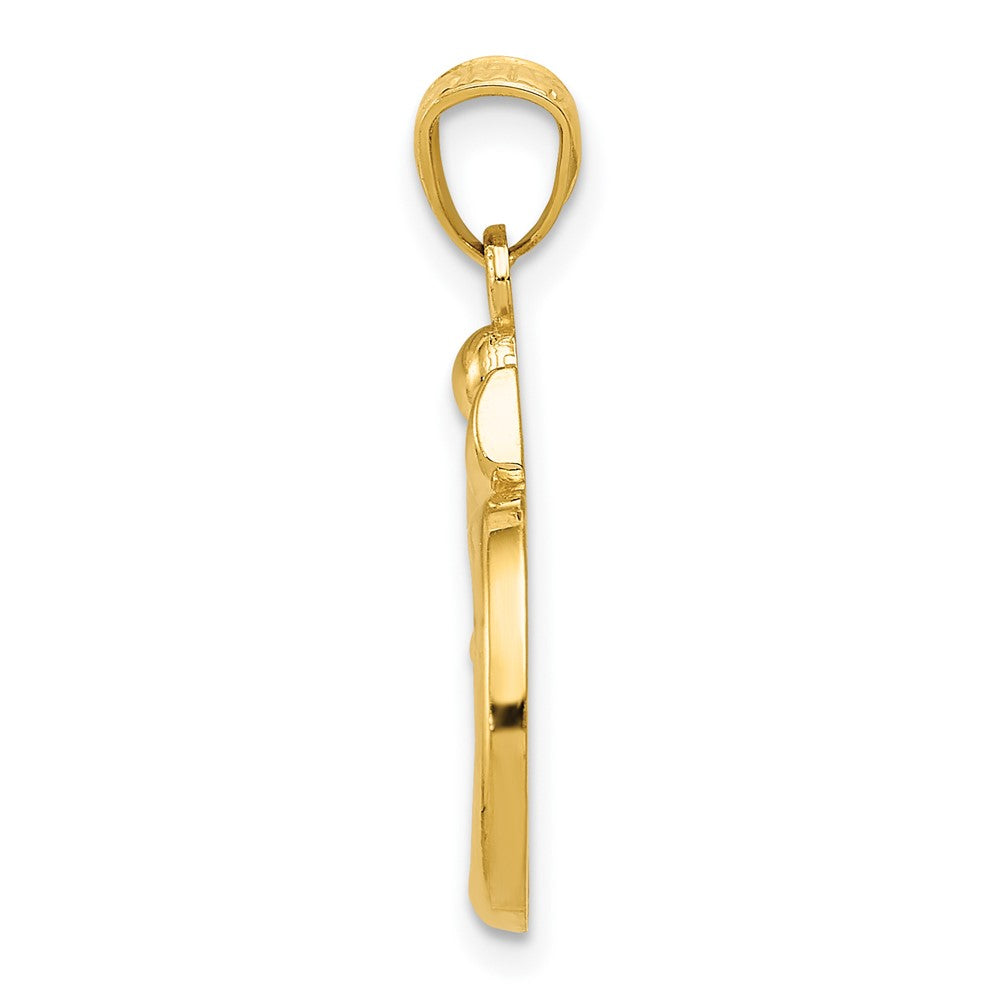 FJC Finejewelers 10 kt Yellow Gold Polished Om Symbol Charm 24 x 17 mm