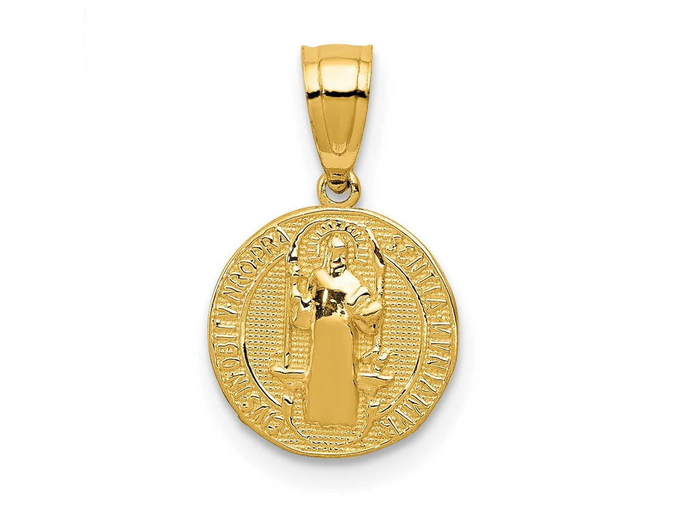 FJC Finejewelers 10 kt Yellow Gold San Benito 2 Sided Round Small Charm 9 x 9 mm