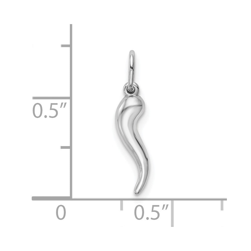 FJC Finejewelers 10 kt White Gold Themed Hollow Italian 3D Horn Charm