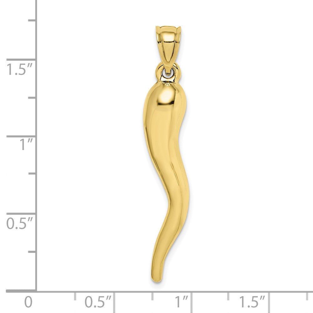 FJC Finejewelers 10 kt Yellow Gold Hollow Italian Horn Charm