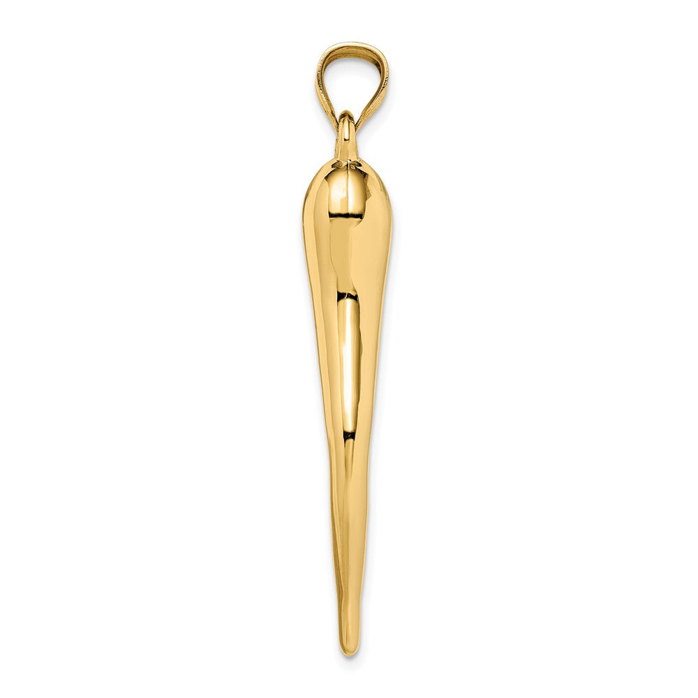 FJC Finejewelers 10 kt Yellow Gold Hollow Italian Horn Charm 47 x 8 mm