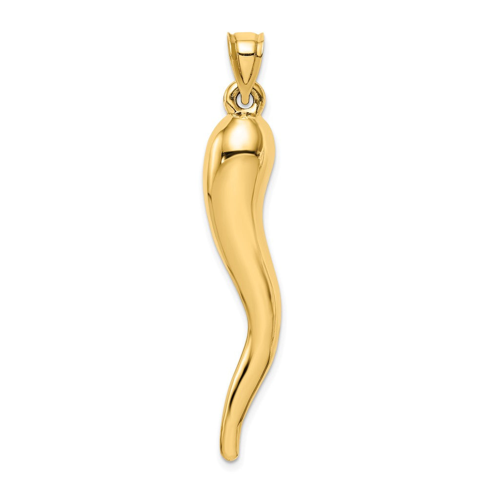 FJC Finejewelers 10 kt Yellow Gold Hollow Italian Horn Charm 47 x 8 mm