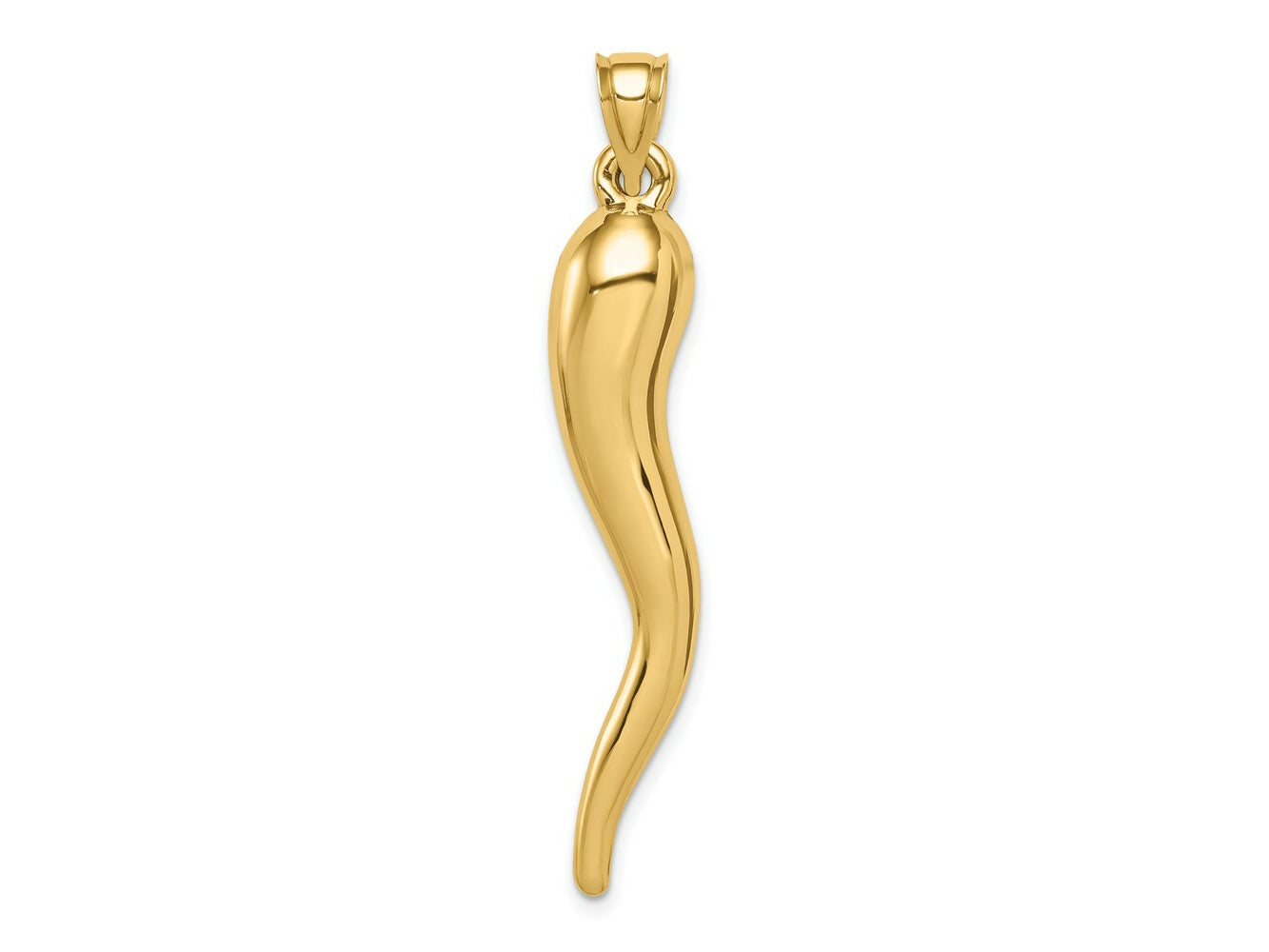FJC Finejewelers 10 kt Yellow Gold Hollow Italian Horn Charm 47 x 8 mm