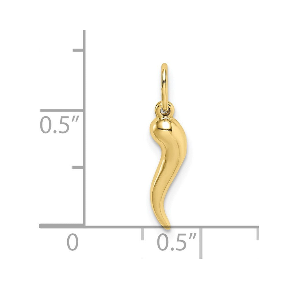 FJC Finejewelers 10 kt Yellow Gold Hollow Italian Horn Charm