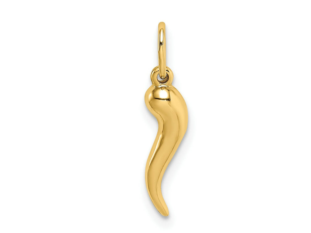 FJC Finejewelers 10 kt Yellow Gold Hollow Italian Horn Charm