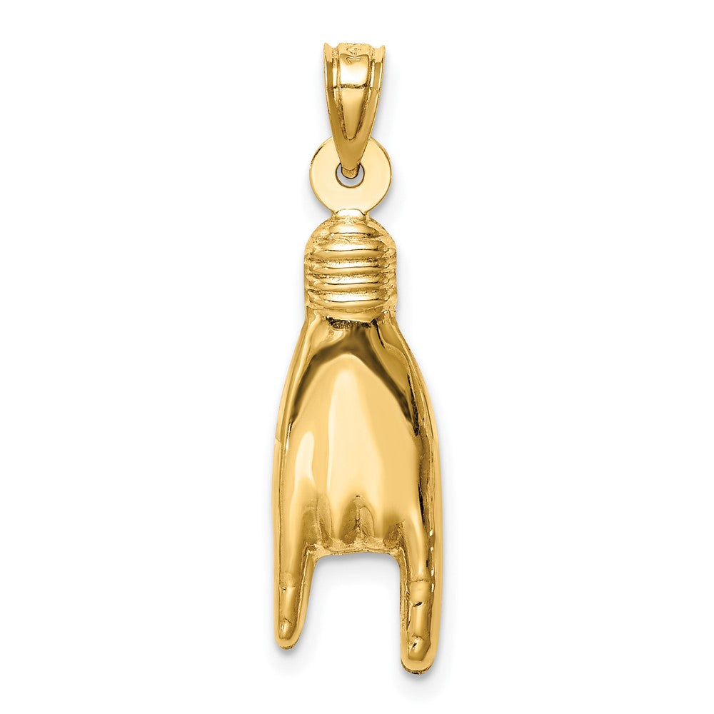 FJC Finejewelers 10 kt Yellow Gold 3D Hollow Rock On Sign Charm