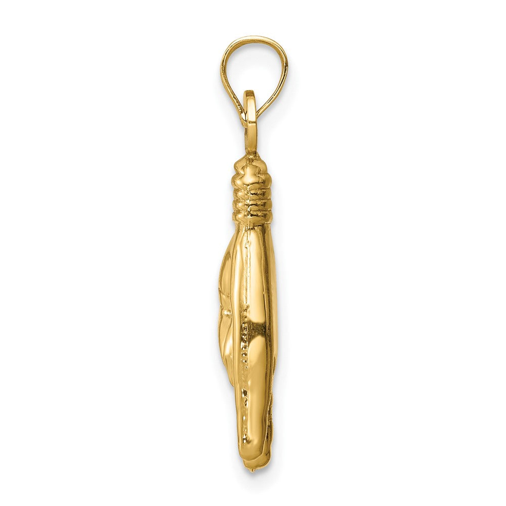 FJC Finejewelers 10 kt Yellow Gold 3D Hollow Rock On Sign Charm