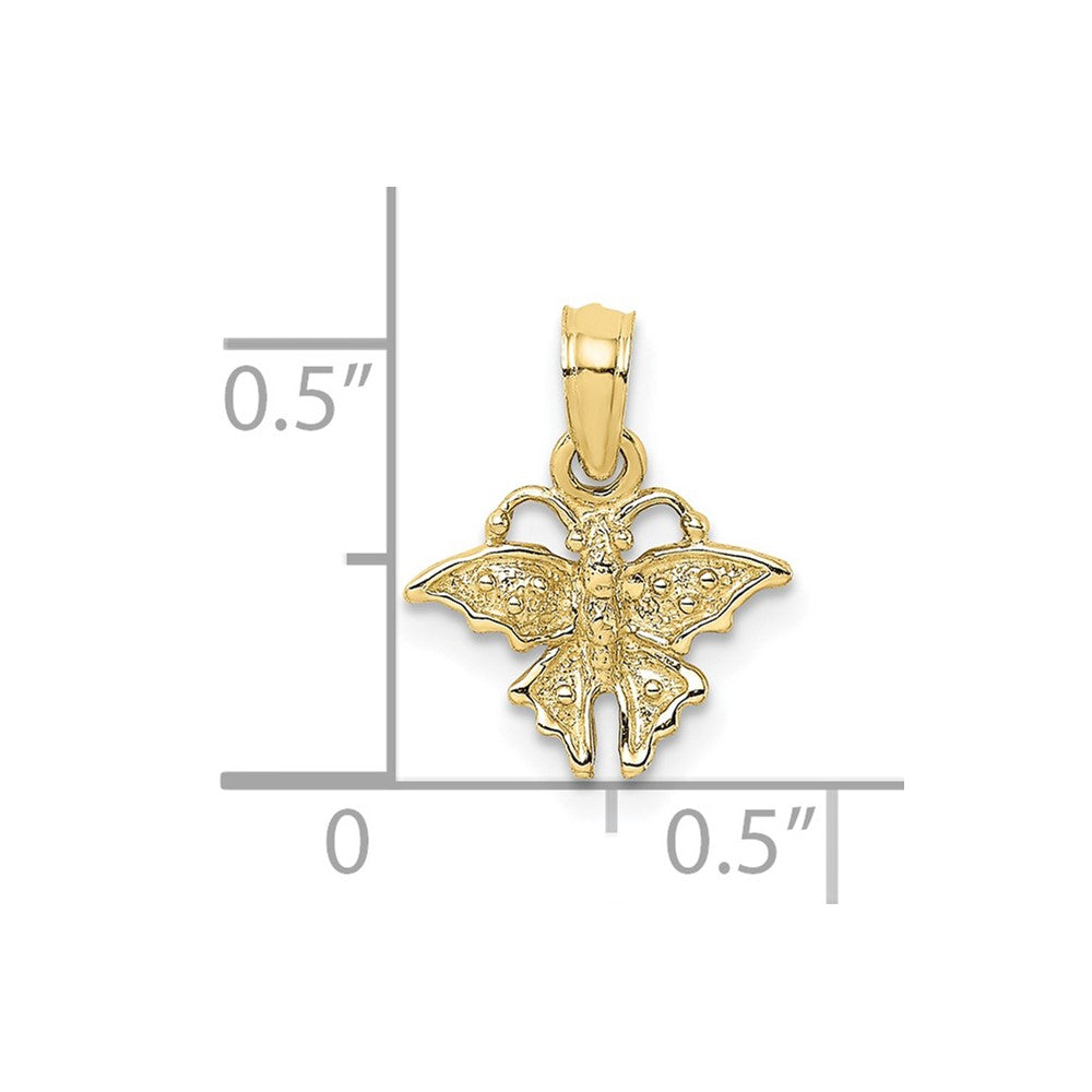 FJC Finejewelers 10 kt Yellow Gold Textured Mini Butterfly Charm 12 x 11 mm