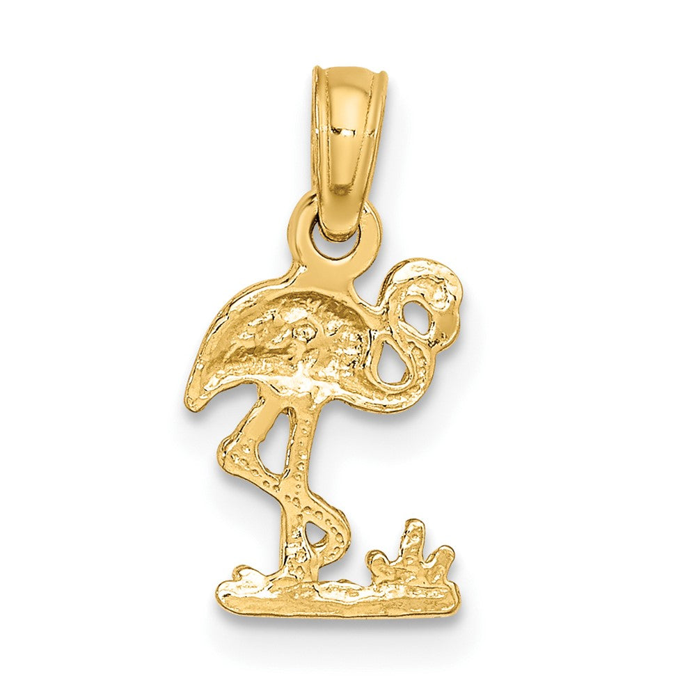 FJC Finejewelers 10 kt Yellow Gold Mini Flamingo Charm 10 x 8 mm