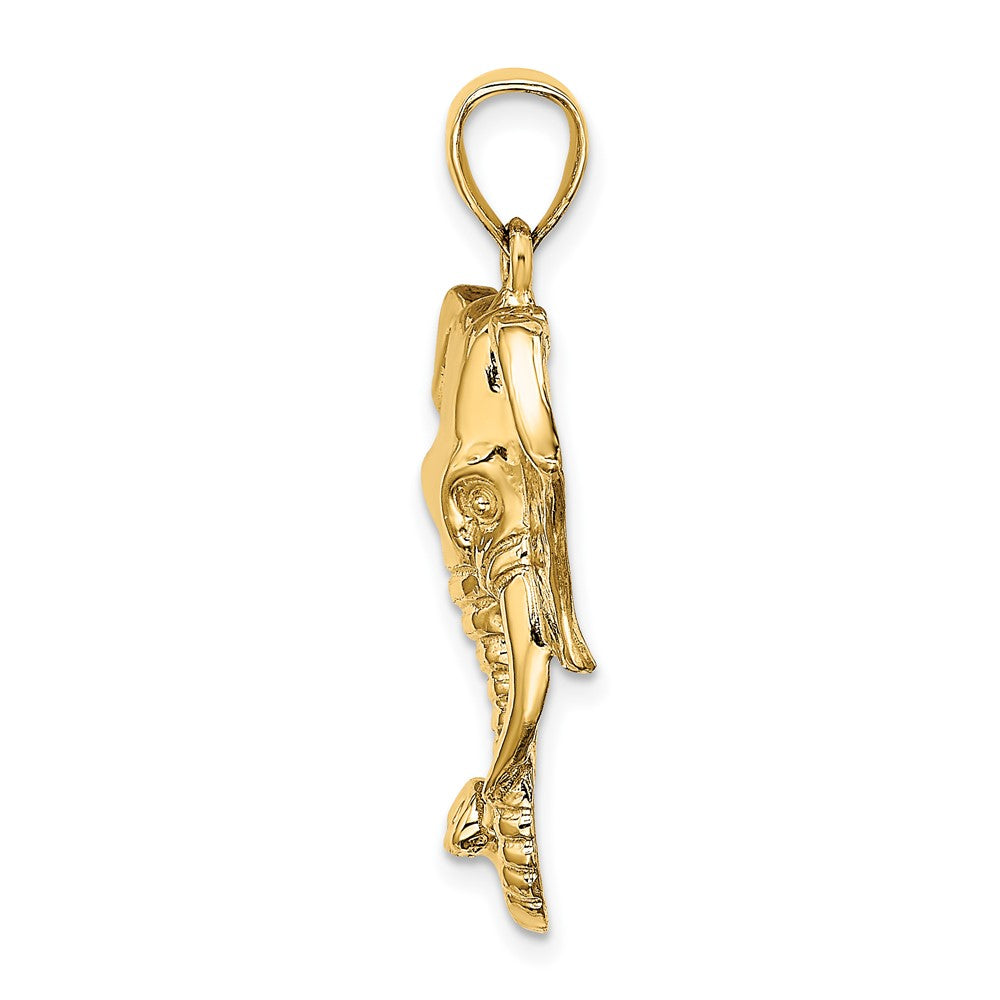 FJC Finejewelers 10 kt Yellow Gold 2-D Elephant Head with Twisted Trunk Charm 32 x 26 mm