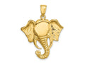 FJC Finejewelers 10 kt Yellow Gold 2-D Elephant Head with Twisted Trunk Charm 32 x 26 mm