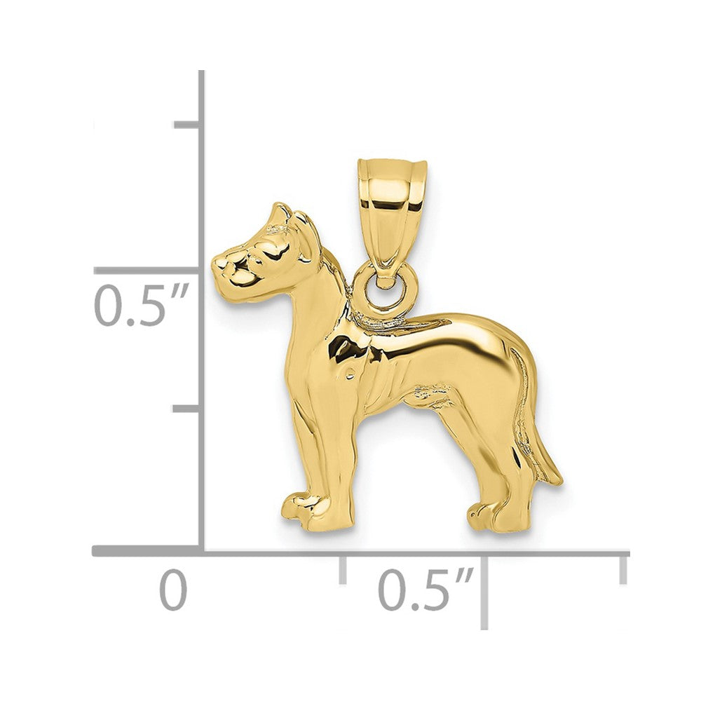 FJC Finejewelers 10 kt Yellow Gold 2-D Great Dane Dog Charm 18 x 15 mm