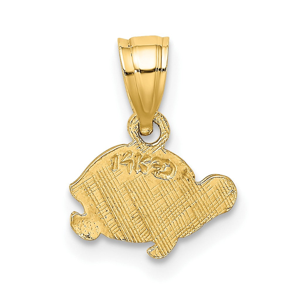 FJC Finejewelers 10 kt Yellow Gold Flat and Engraved Mini Turtle Charm 6 x 9 mm
