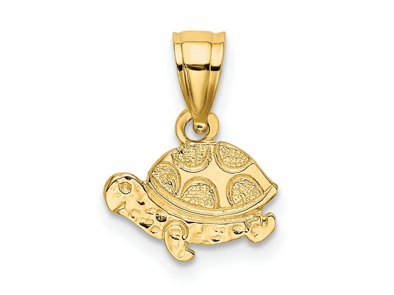 FJC Finejewelers 10 kt Yellow Gold Flat and Engraved Mini Turtle Charm 6 x 9 mm