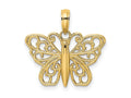 FJC Finejewelers 10 kt Yellow Gold Filigree Butterfly Charm 18 x 20 mm