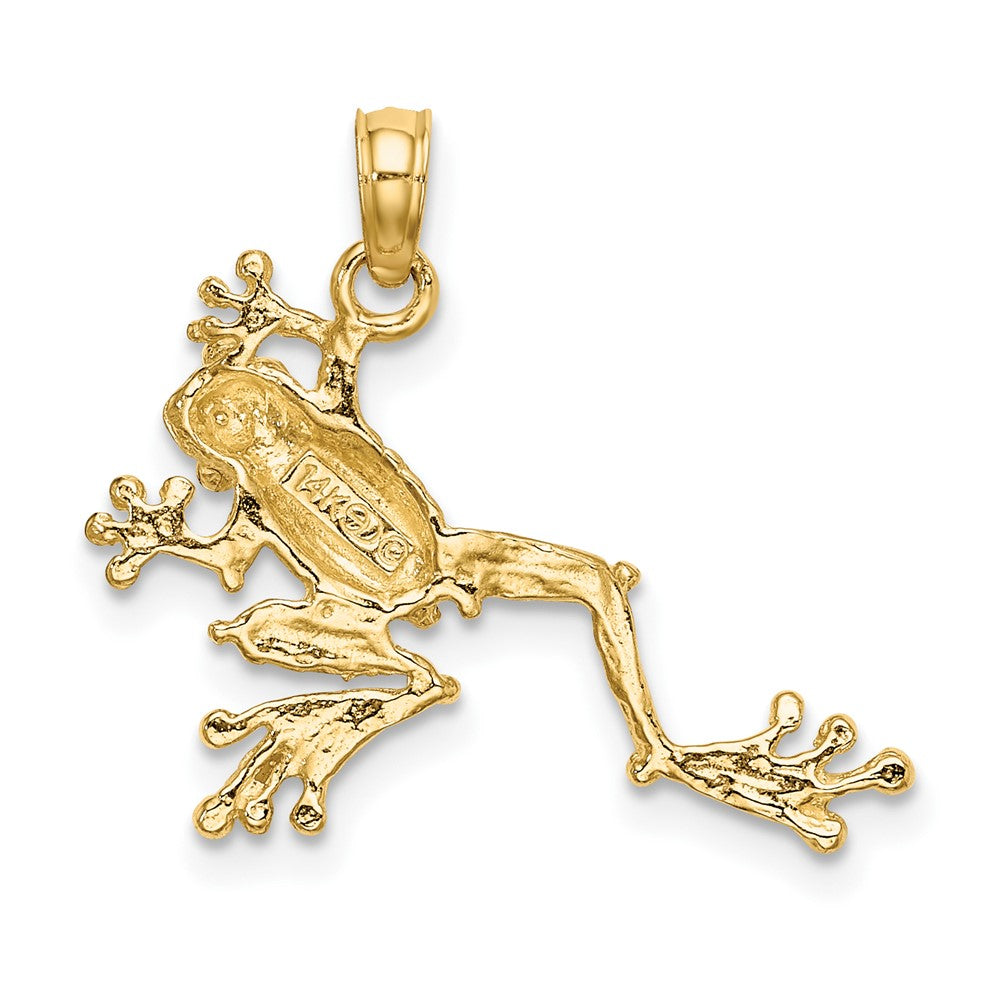 FJC Finejewelers 10 kt Yellow Gold 2-D Textured Frog Charm 20 x 23 mm