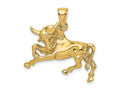 FJC Finejewelers 10 kt Yellow Gold Polished Raging Bull with Horns Charm 29 x 28 mm