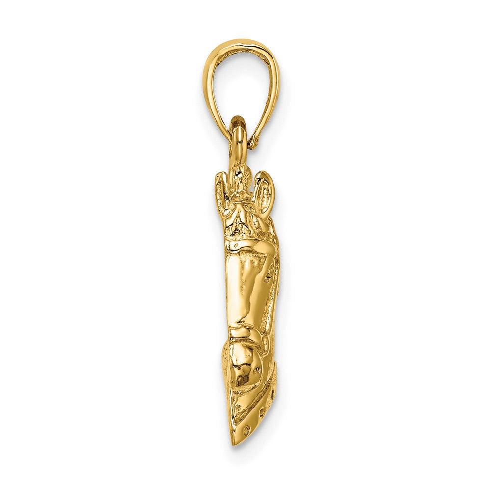 FJC Finejewelers 10 kt Yellow Gold Textured Horse Head Charm 22 x 19 mm