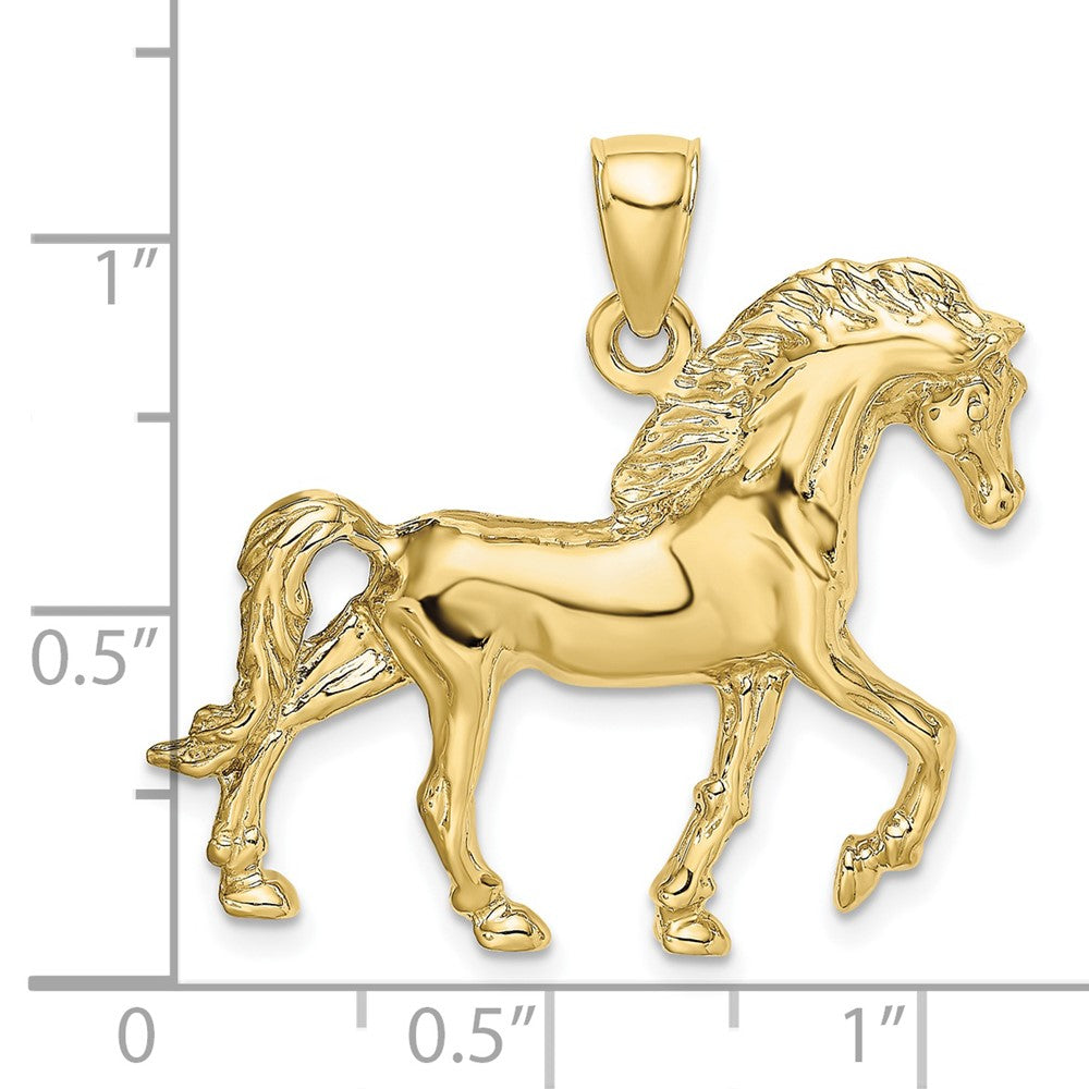 FJC Finejewelers 10 kt Yellow Gold 2-D Horse Walking Charm 33 x 34 mm