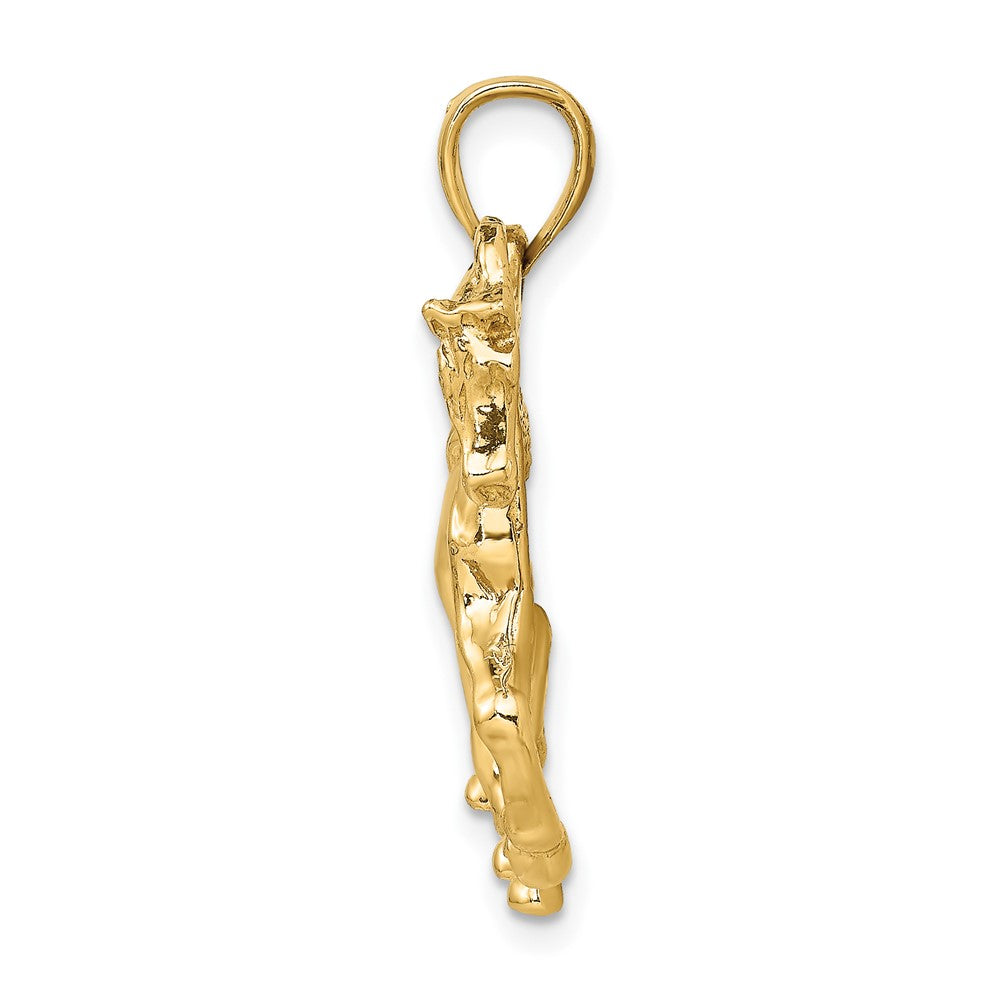 FJC Finejewelers 10 kt Yellow Gold 2-D Horse Walking Charm 33 x 34 mm