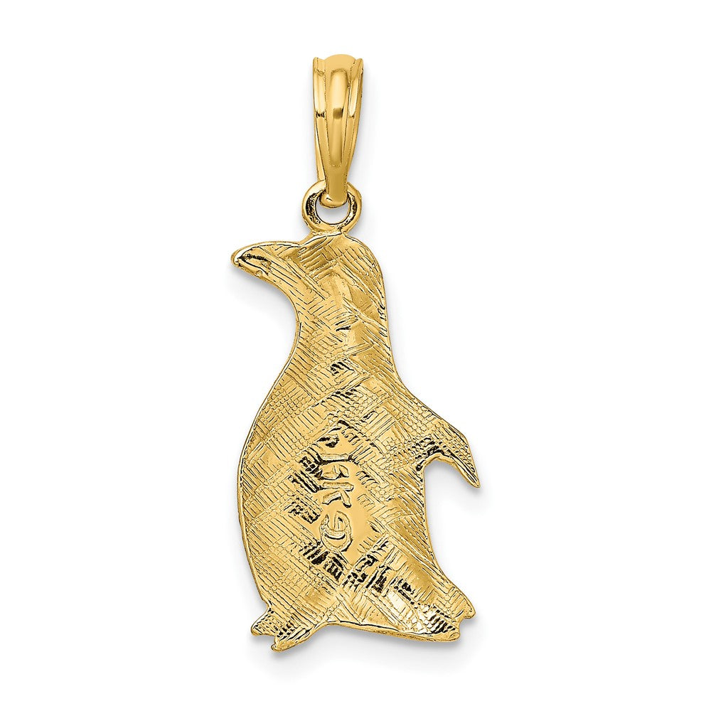 FJC Finejewelers 10 kt Yellow Gold 2-D Polished and Engraved Penguin Charm 18 x 11 mm
