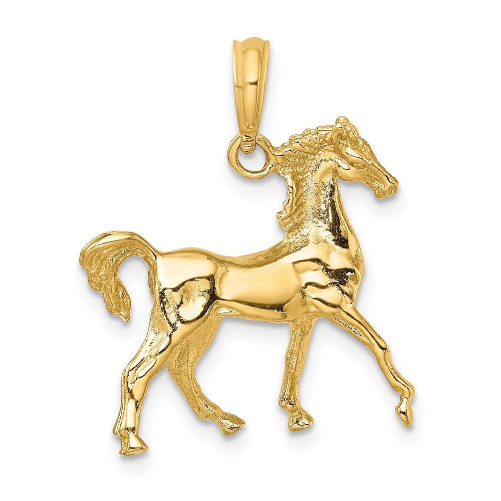 FJC Finejewelers 10 kt Yellow Gold 3-D Horse Charm 25 x 21 mm