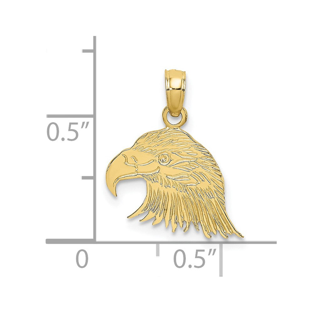 FJC Finejewelers 10 kt Yellow Gold Engraved Flat Eagle Head Charm 15 x 16 mm