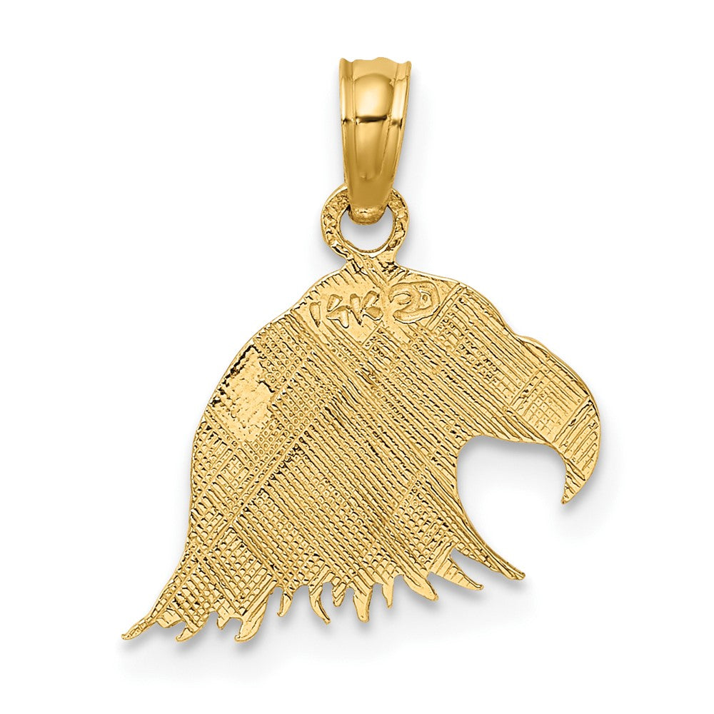 FJC Finejewelers 10 kt Yellow Gold Engraved Flat Eagle Head Charm 15 x 16 mm