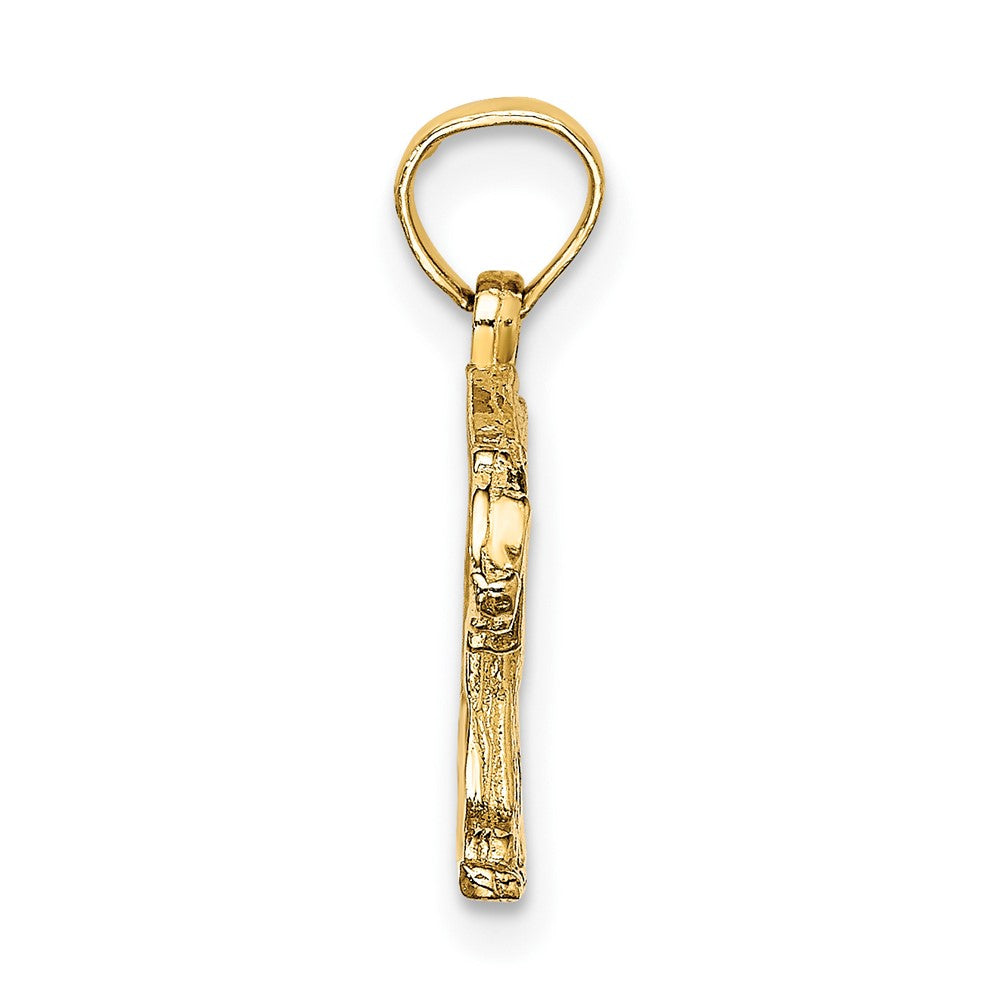 FJC Finejewelers 10 kt Yellow Gold Textured Bear Charm 16 x 20 mm
